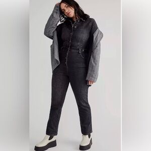 Free People CRVY Scandalous Jumpsuit Black, Size 10 NWT